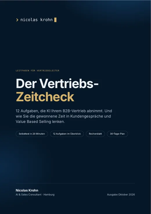 Titelseite des Leitfadens Der Vertriebs-Zeitcheck